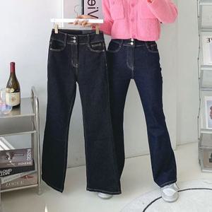 부츠컷 청바지 데일리 데님 팬츠 블루 블랙진 나팔바지