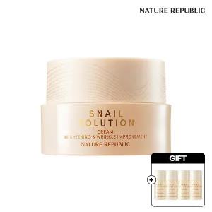 [네이처리퍼블릭] 스네일 솔루션 크림 52ml +증정 스킨12ml+에멀전 12ml