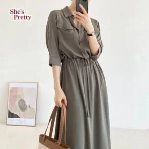 [하프클럽/]로엠허리스트링롱원피스
