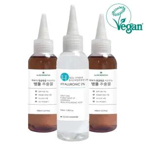 비건 3Kda 올리고 히알루론산 2원액 100ml 1개 + 병풀 추출물 원액 2개 비건인증 글로우몬스터