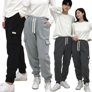 이브바바 남성 여성 공용 기모 트레이닝 카고 조거팬츠 운동복 츄리닝 건빵바지