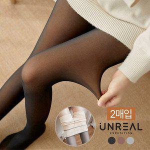 [NODAJI]언리얼 누드톤 기모 벨벳 압박 착시 팬티스타킹 레깅스  2매입 유발 봄 가을 겨울 핫템