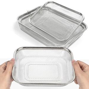 국산 스텐 사각 채반 소쿠리 바구니 채망 매쉬 물빠짐