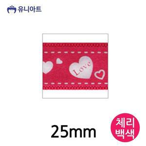 [HYIJUPWB_4B](리본) 리본 25mm (체리백색) (롤) G70