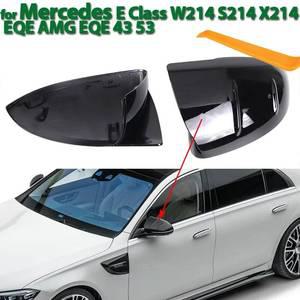 벤츠 W214 카본 자동차 뒷좌석 보기 도어 윙 사이드미러 커버 캡 쉘 케이스 E클래스 S214 X214 EQE V295