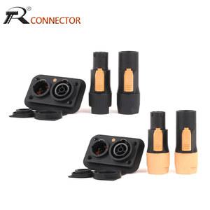 파워콘 수암 트루 락킹 커넥터 NAC3FX WP, IP65 커플러 패널 마운트 잭 소켓, LED 스크린, 250V 16A 샴