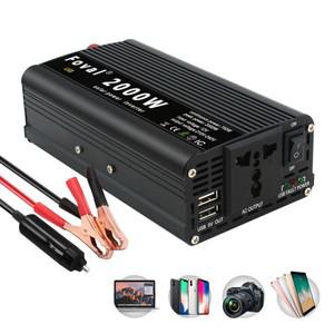 듀얼 USB 2000W 휴대용 전원 인버터 충전기 변환기 어댑터 DC 12V/24V 에서 검정 빨강 은색 공용 소켓