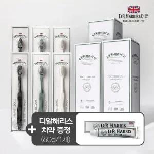 디알해리스 클래식 초극세모 칫솔 3세트(18개입)+디알해리스 치약 60g 1개