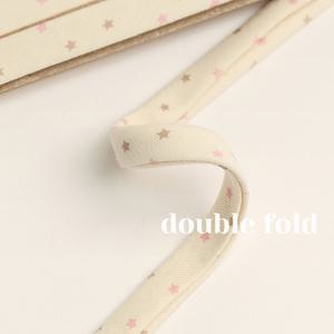 47-590 오가닉 더블니트 바이어스테이프 10mm_핑크 아기별 hdn 핸드메이드 소품 장식 부자재