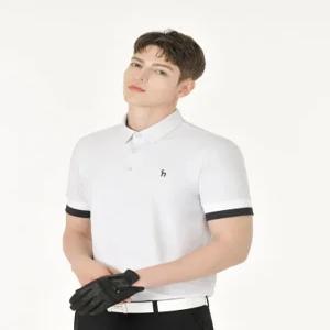 [헤지스 골프] [25SS] HUTS5B905G1 ONLINE EXCLUSIVE그레이 남성 소매배색 반팔 카라