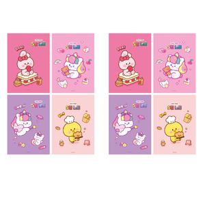 핑크풋 쪼꼬미 5칸 노트 저학년 여아 선물 8권 X2개 BNS