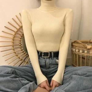 [하프클럽/]여성 니트 반팔 면 캐쥬얼티 폴라티 긴팔티 겨울 티