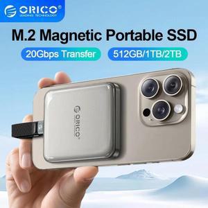 ORICO 자기 휴대용 SSD USB3.2 20Gbps Type-C iPhone 15 Pro 시리즈 노트북 PC 데이터 백업 1T/2T 외장 솔