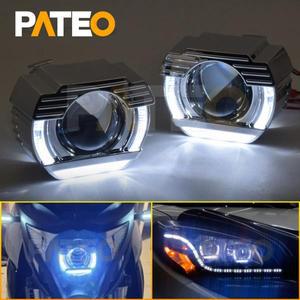 Bi-xenon 렌즈 프로젝터 개조 키트 LED 엔젤 아이 자동차 오토바이 H4 헤드라이트 튜닝 HID 램프 세련된 2