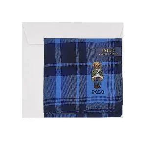 [폴로] 랄프로렌 프린팅그린베어 체크패턴 손수건 블루 POLO-12