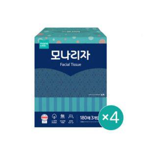 모나리자 피부저자극 180매 3입 2+2개 총12입 각티슈 천연펄프 미용티슈