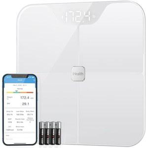 체중 블루투스 디지털 욕실 체중계 체지방 및 근육용 iHealth Nexus 스마트 저울 iOS Android와 호환되는 BMI용 체성분 모니터 분석기 정확도 0 1파운드 화이트