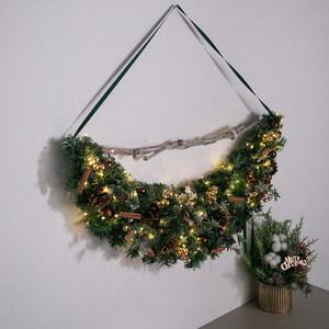 크리스마스 가랜드 벽장식 LED 노르딕 그레이 85cm 소품 벽걸이 데코 행사 촬영