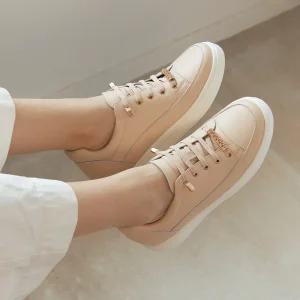 [무크] 여화 지유 소가죽 키높이 스니커즈 2colors