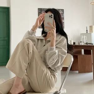 [코코블랑] 세미크롭 반집업 맨투맨