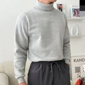 DGI 1830M 남자기모면목폴라티댄디룩 심플 기본라 데일리 남친 긴팔 목티 겨울셔츠 남성