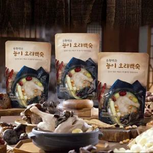 유황먹은 능이 오리백숙 보양식 국내산 유황 오리 간편식 삼계탕 능이버섯 밀키트 3팩