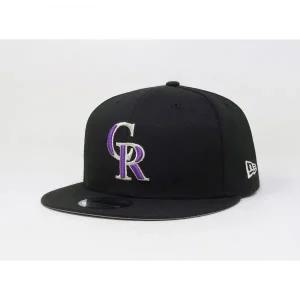 [관부가세포함] New Era 9Fifty 남성 여성 캡 콜로라도 로키스 블랙 퍼플 바이칙 스냅백 모자