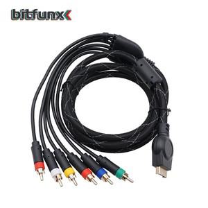 Bitfunx PS2/PS3 컴포넌트 케이블 Sony PlayStation 1.8m 프리미엄 고해상도 게임 액세서리
