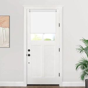 LazBlinds 100% 암막 도어 블라인드, 노 드릴 무선 도어 블라인드, 현관문 파티오 사이드라이트 유리 도어의 단열 조명 차단 음영, 28인치 W x 20인치 L, 흰색, 1Pcs