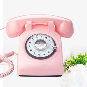 텔팔 레트로 싱글 라인 유선 데스크 전화 클래식 빈티지 로터리 다이얼 핸즈 무료 전화기, 집/사무실/호텔,
