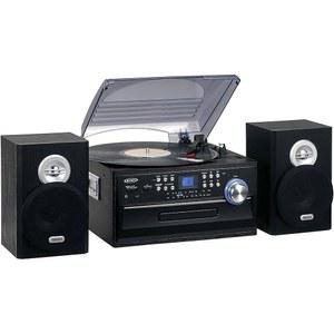 JENSEN JTA-475B 3단 스테레오 턴테이블(CD 시스템, 카세트 및 AM/FM 라디오 포함)
