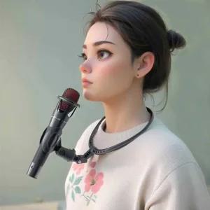 버스킹 마이크 목걸이 스탠드 여행가이드 마술사 손이 자유로운 거치대 목걸이형 마이크 스탠드