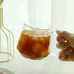 홈카페 글라스 내열 유리잔 400ml 2p 물컵 업소용 아이스커피 맥주 우유 주스 카페 예쁜