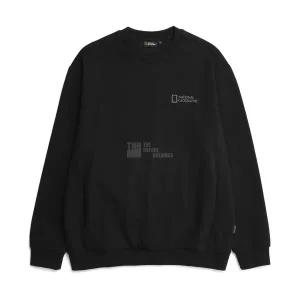 [내셔널지오그래픽] N231USW810 어반 로고 맨투맨 티셔츠 CARBON BLACK