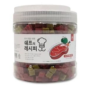 강아지 훈련간식 대용량트릿 소고기 800g 강아지 트릿 소프트츄 영양간식 칭찬 노견 매일급여