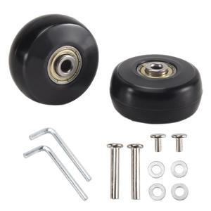 ASDS-50X24mm 2개의 수하물 가방 교체 바퀴 세트 PU 회전 캐스터 휠 탄소강 베어링 수리 키트