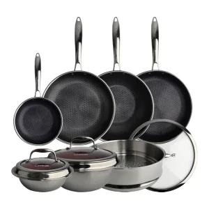 쿡셀 블랙큐브 홀로그램 IH프라이팬+레드 가마솥 세트(팬 4종,찜기 28cm, 가마솥 16/22cm+유리뚜껑 3종)인덕션겸용