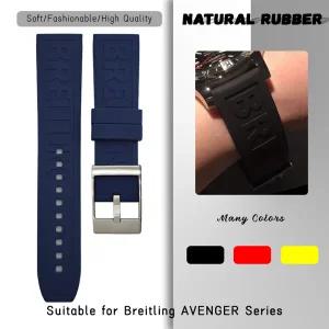 Breitling Superocean AVENGER Challenger Seawolf 소프트 실리콘 시계 스트랩 용 24mm 23mm 22mm 21mm 천