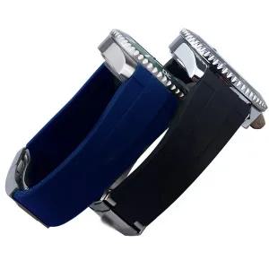 롤렉스 Submariner DAYTONA GMT 요트-마스터 패션 스포츠 시계 고무 교체 팔찌 용 20mm 21mm 불소 고무 스