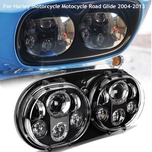 Harley Road Glide EFI FLTRI 1998-2013 12용 바이크 오토바이 5.75'' 듀얼 LED 헤드라이트 조립 키트
