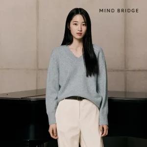 (택가 69,900) 마인드브릿지 여성 [에어울]오버핏브이넥니트 MYKT7202