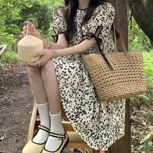[트렌드스토어]큐티 데일리 플라워 패턴 리본 나들이 미니원피스_P367894787