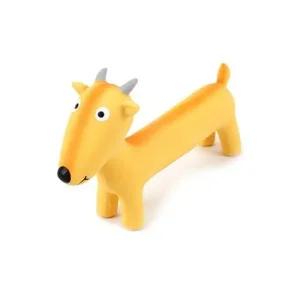 라텍스토이 옐로우 패리스독 쭉쭉이 애니멀 20x12cm 노즈워크볼 강아지간식장난감