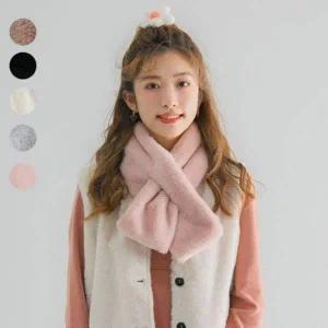 [콩심팥심]털 머플러 짧은 여성 귀여운 넥워머