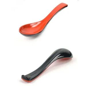 멜라민 라면 우동 국물 스푼 수저 15cm 4호 적색