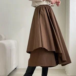 여자 플리츠 랩치마 레이어드 큐롯 와이드핏 7부 바지