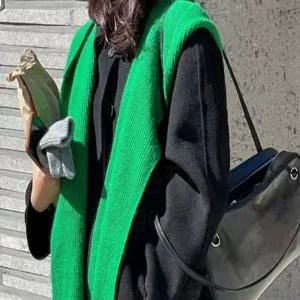 [콩심팥심]여자 니트 페이크 후드 머플러 목도리 바라클라바 6색