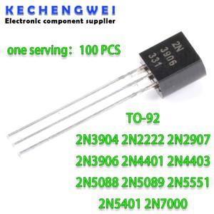 100PCS 2N3904 TO-92 2N2222 2N2907 2N4401 2N5088 2N5551 2N7000 NPN 트랜지스터