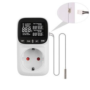디지털 온도 컨트롤러 소켓 조절기 EU 플매트 카펫 러그 220V 냉장고 양식 가열 냉각 용 타이머 스위치 포