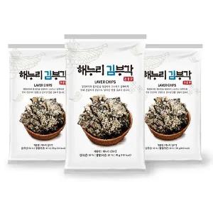 [남원명물] 해누리 찹쌀 김부각 선물용 세트(70g*3봉) / 바삭하고 고소한맛,영양간식